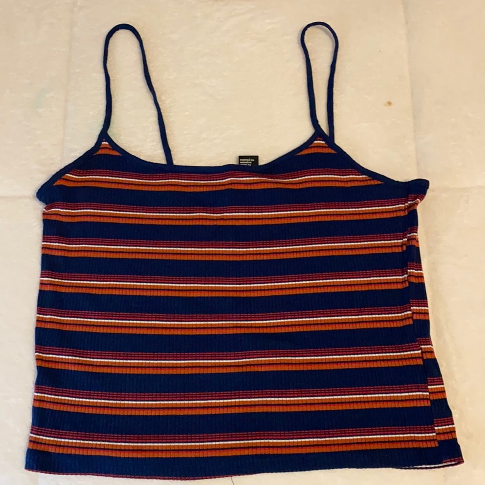 Blue orange and white forever 21 top 🤍